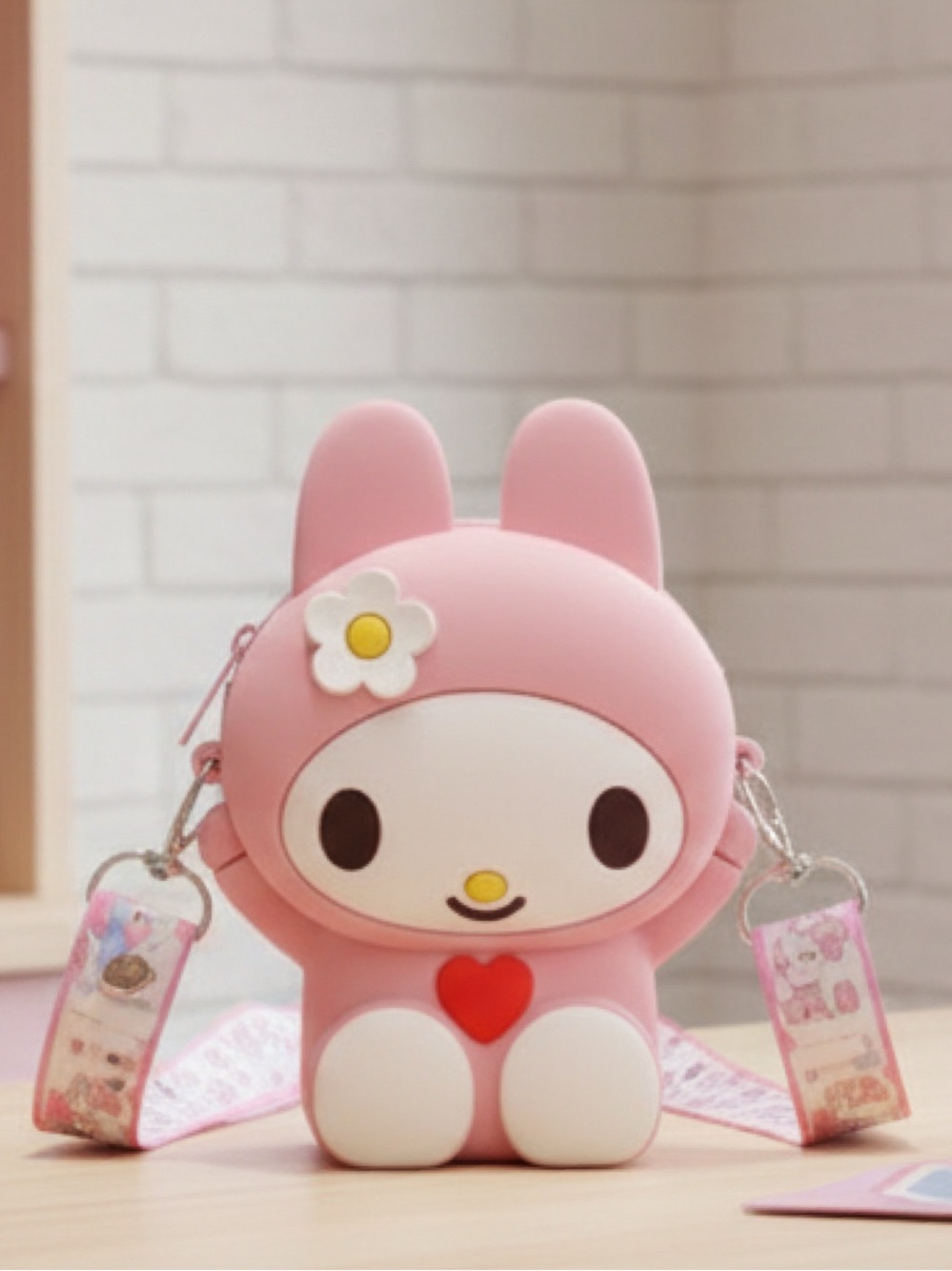 My Melody Mini Crossbody Coin Purse Bag Adjustable Strap NWT